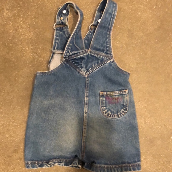 VINTAGE Happy Kids size 6 girls denim romper - Picture 2 of 6